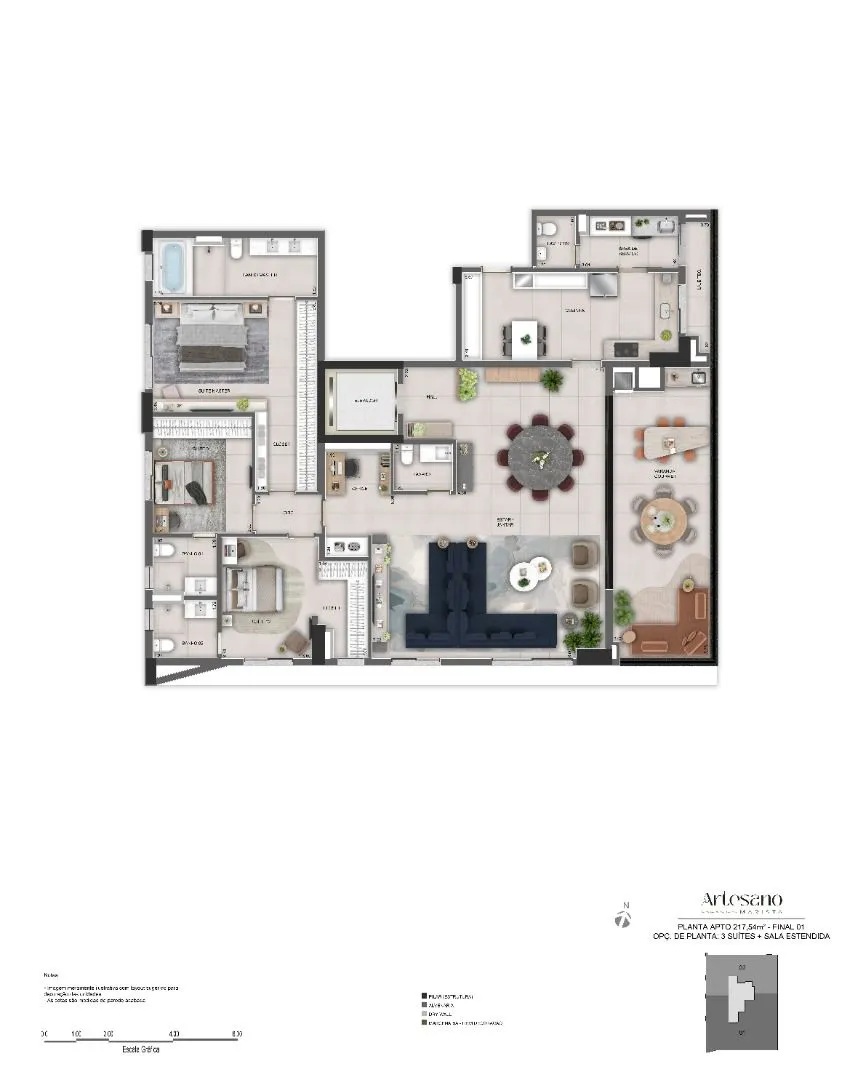Apartamento com 3 Quartos à Venda, 153 M² por R$ 1.550.000 - Setor Marista