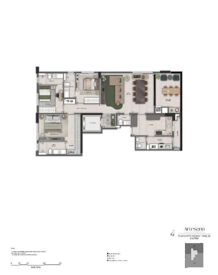 Apartamento com 3 Quartos à Venda, 153 M² por R$ 1.550.000 - Setor Marista